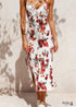 White Spaghetty Strap Boho Maxi Dress Aspen